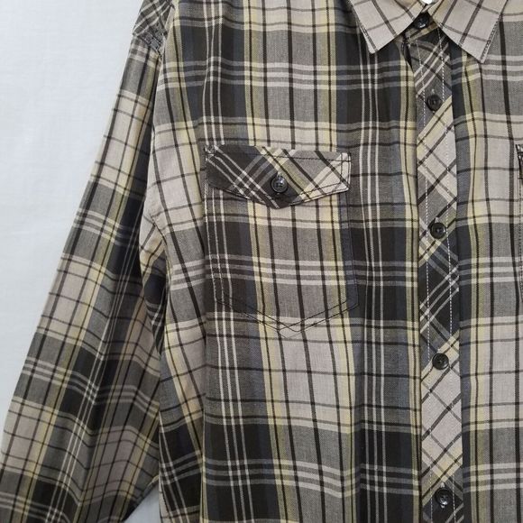 Method Button Down Shirt Mens Size XXL Tan Plaid - Picture 4 of 16